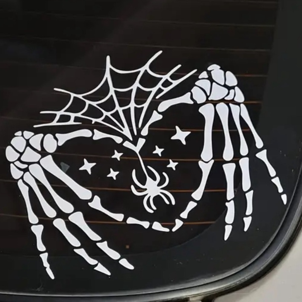 skeleton hand halloween love car window sticker